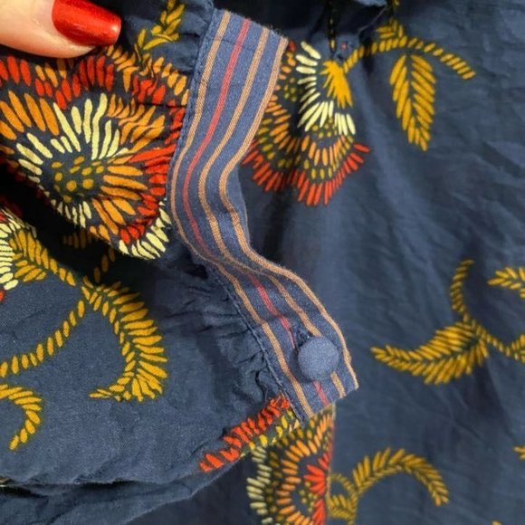 Madewell x Warm Ruffle-Collar Top in Honolulu Hibescus Size M - Picture 4 of 8